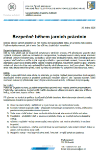 Bezpečnost o jarních prázdninách
